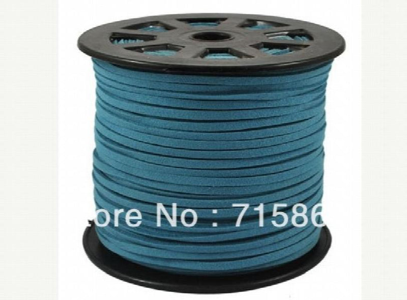Teal Faux Suede Cord Lace Leather Cord Flat 100 Yards