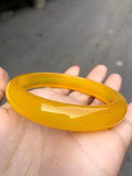 Zheru Natural Agate Chalcedony Yellow Bracelet 54-64mm Princess Jewelry