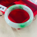 Zheru Jadeite Bracelet Natural Green 54-62mm Female Jade Gift with Certificate