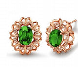 925s Silver Needle Stone Earrings with Zircon Crystal