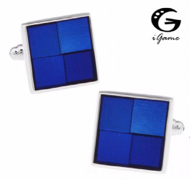iGame Men Shirt Cuff Links Wholesale Copper Enamel Square Check