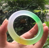 Natural Jade Bangle Charm Jewellery Hand-Carved Jadeite Bracelet