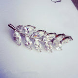 Korean Style Crystal Rhinestone Leaves Hair Clip