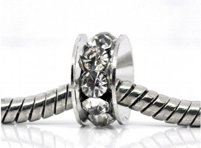 50 Pcs Rhinestone Rondelle Christmas Bead 11mm