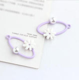 50pcs Flowers Pearl Resin Charms DIY Jewelry Earring Pendants