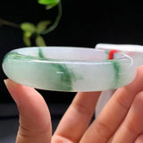 Zheru Jewelry Natural Burmese Jade Flower 54-64mm Bracelet