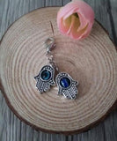 50Pcs Fatima Hamsa Hand Charm Evil Eye Lucky Necklace Bracelets Jewelry DIY