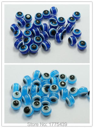 1000pcs Royal Blue/sky Acrylic Kabbalah Evil Eye Ball Beads 8mm