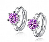 925 Silver Natural Stone Hollow Out Zircon Crystal Earrings