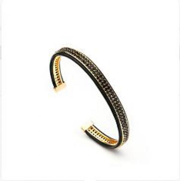 Anil Arjandas Leather Bracelets with CZ Watch Protecting Macrame for Men