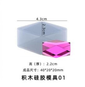 Silicone Mold for Geometric Crystal Stone Building Block