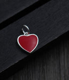 925 Silver Red Heart Charm Gold/Silver Pendant DIY Jewelry Findings