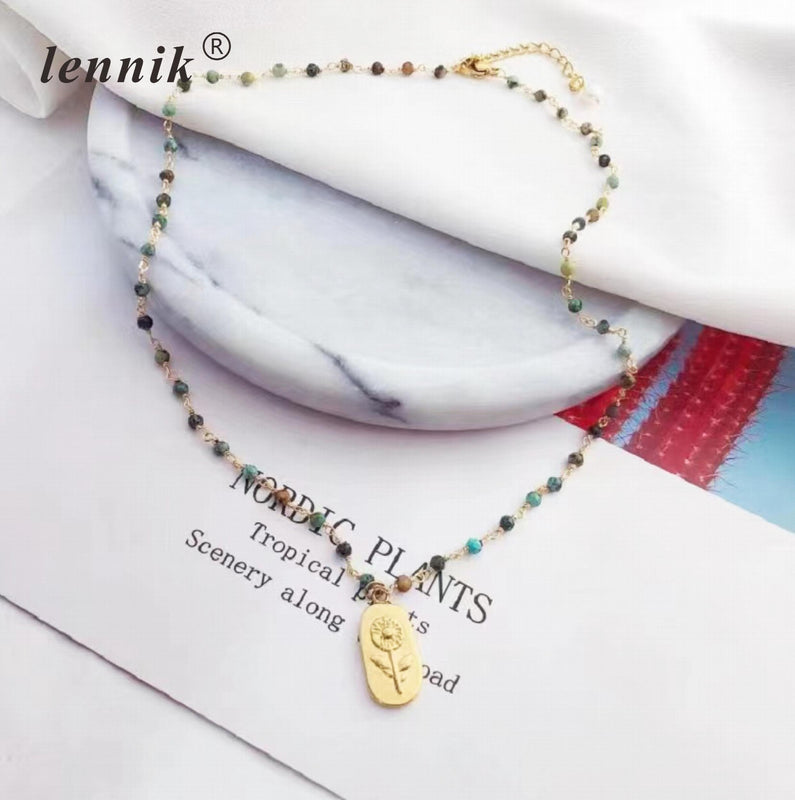 Natural Turquoise Necklace with Sparkling Accents