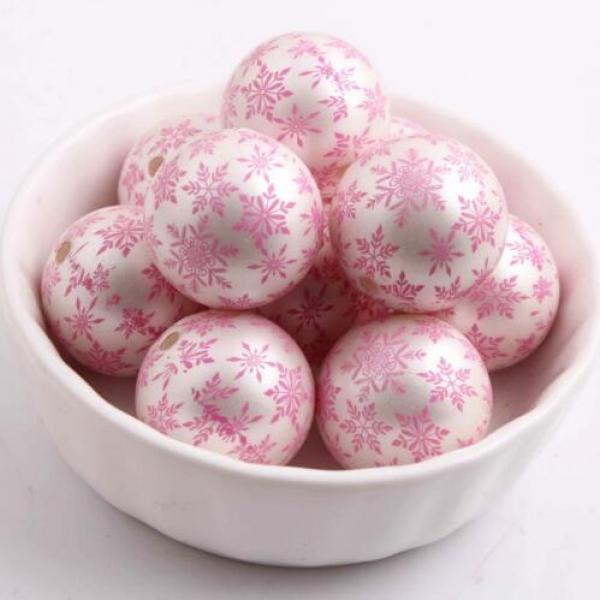 Acrylic Pearl Pink snowflak Beads for Girls Necklace