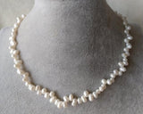 Tiny Pearl Necklace 4x6mm Freshwater Pearl 18Inches Women Gift Jewelry