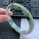 Zheru Jewelry Natural Burmese Jadeite Light Flower 54-64mm Bracelet