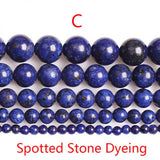 100% Natural Lapis Lazuli Round Beads 4 6 8 10 12mm - DIY Bracelet Necklace