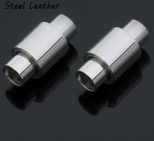 10pcs 316L Stainless Steel Magnetic Clasps Hooks Round Leather Cord Bracelet End