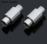 10pcs 316L Stainless Steel Magnetic Clasps Hooks Round Leather Cord Bracelet End