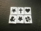 100pcs 8mm Flower Heart Cross Four Leaf Clover Star Slide Charm