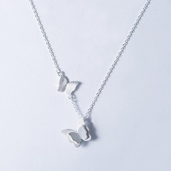 925 Silver Butterfly Necklace for Women Lady Gift