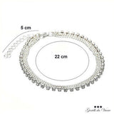 Anklet Silver 4 Strand Beaded Chains Rhinestone Sea Bracelet Adjustable