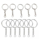 50Pcs Silver Plated Keyring Split Holder Ring DIY Epoxy Mold Key Chains