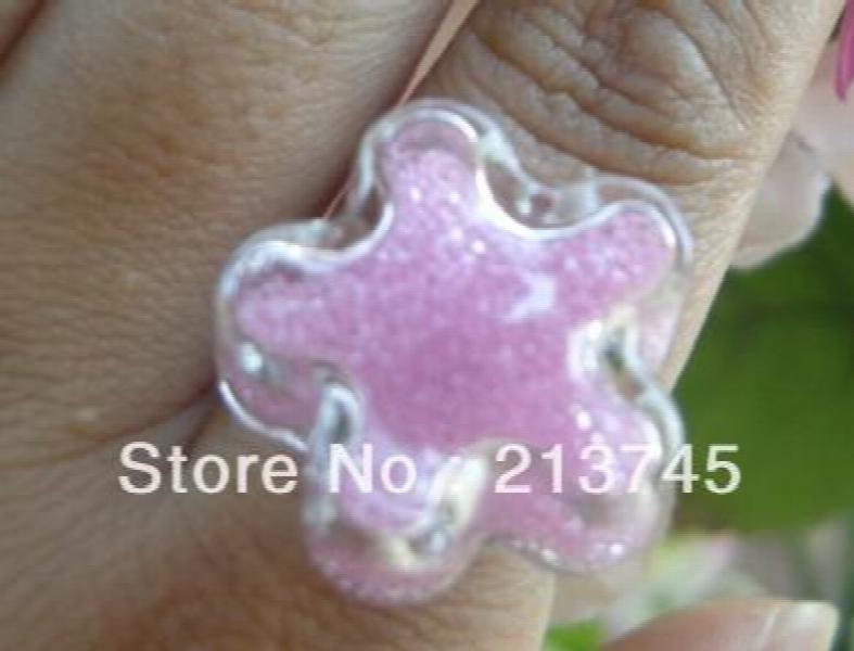 20sets Flower Glass Bubble & Ring Set - 20*20mm