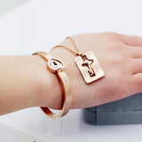 Stainless Steel Necklace and Bracelet Matching Set