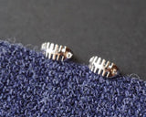 925 Silver Fish bone Earrings for Women Personality Couple