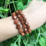 Natural Golden Sand Stone Faceted Beads 6-10mm Round Spacer Loose Beads 15''