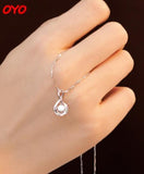 Sterling Silver Clavicle Chain Necklace with Smart Pendant 1.2mm