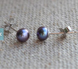 Peacock Freshwater Pearl Stud Earrings, 925 Silver, Wedding Party Gift