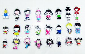 100Pc Enamel MIXED girl charms for key charm