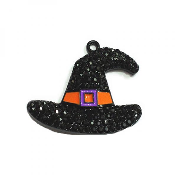 10pcs/lot Cartoon Witches' Hat Rhinestone Pendants for Halloween