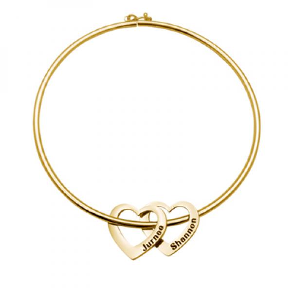 Personalized Heart Bracelets with Engraved Names for Women