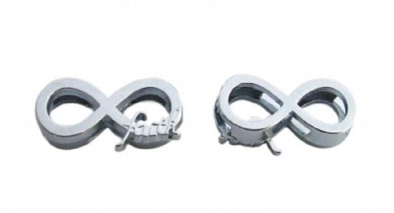 100PCS 8MM Infinity Faith Slide Charms For Leather Wristbands