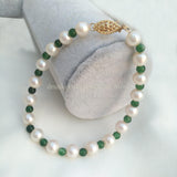South Sea Pearl Green Jade Bracelet Wedding Bridesmaid Gift