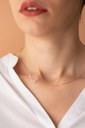 Personalized Side Name Necklace, Stainless Steel Gift