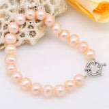 Single Pearl Bracelet Pink Lavender Potato Round