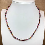 4MM Tourmaline Necklace Rainbow Gemstones S925 Silver Women Gift