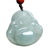 Natural Burmese Jade Happy Buddha Pendant Necklace Gift
