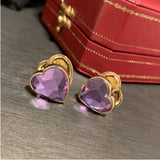 Spring Love Square Earrings with Zircon Light Ear Buckle