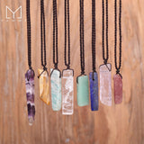 Yammy Natural Stone Slice Pendant Necklace for Women