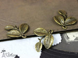 30pcs Antique Tibetan Silver Leaf Charms Pendants