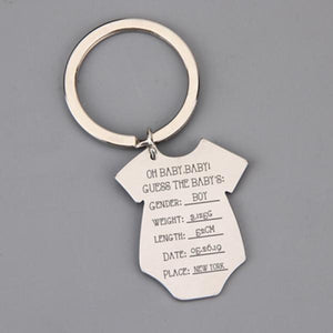 Personalized Baby Romper Keychain Engraved Gift for Mom Dad