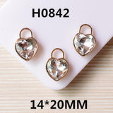 100PCS Clear Crystal Heart Charms DIY Jewelry Finding Necklace Bracelet