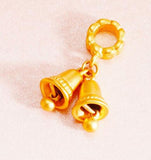 Copper Gold-Plated 3D Bell Pendant Women's Horn Accessories DIY