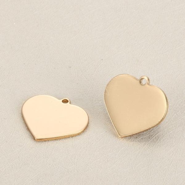 20pcs Stainless Steel Heart Blank Stamp Charms 20*19mm Necklace Pendant