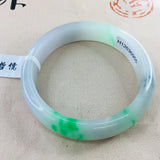 Natural Jadeite Bracelet Light Green Double 54-62mm Female Jade Gift